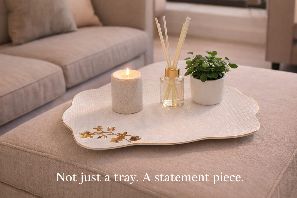 Fine Porcelain With Gold Leaf Tray Small