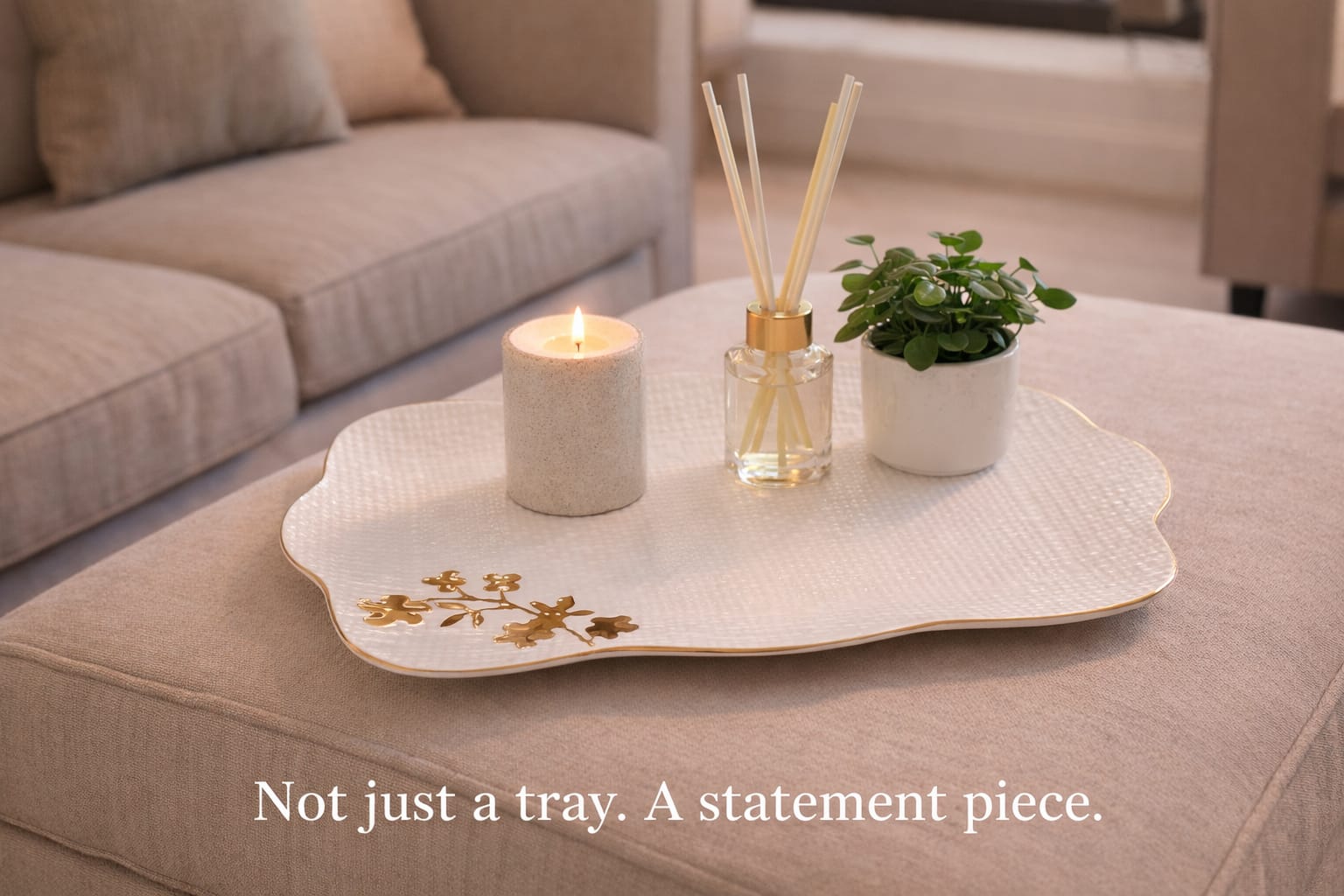Fine Porcelain With Gold Leaf Tray Small