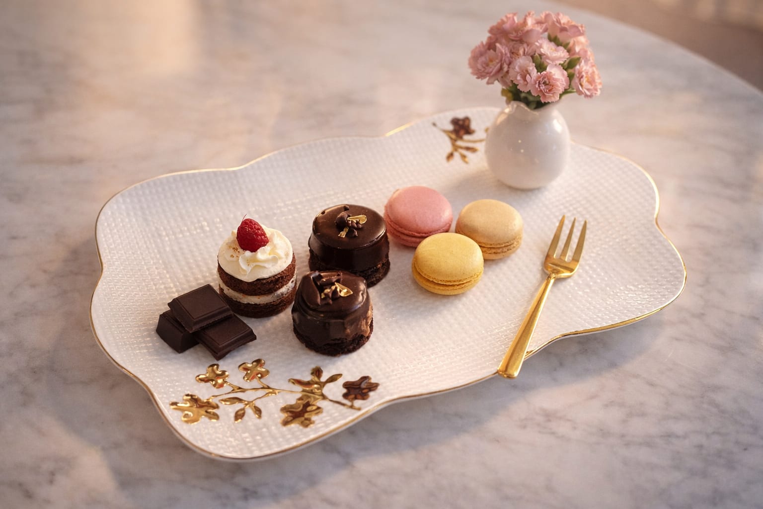 Fine Porcelain With Gold Leaf Tray Small