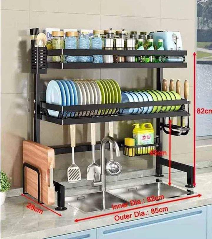 Over-Sink 2-Tier Multifunction Large Dish Rack - 85cm