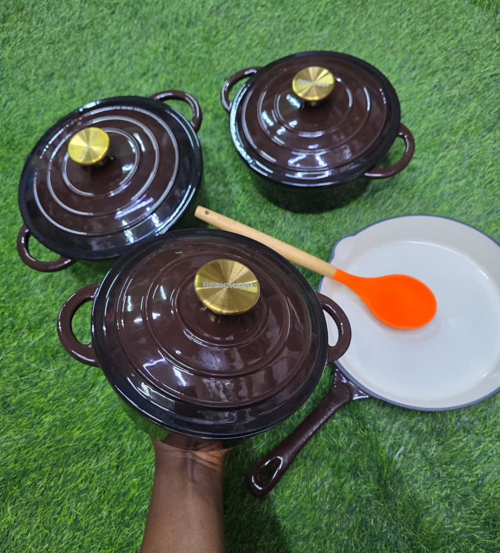 4-in-1 Pre-Seasoned Cast Iron Ribbed Skillet Grill Pans (14/16/20/25cm)