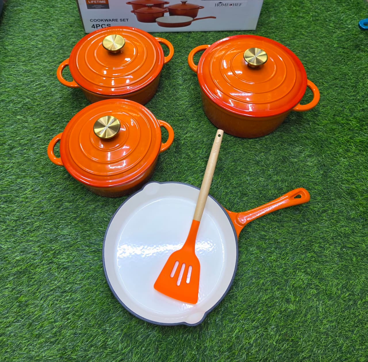 4-in-1 Pre-Seasoned Cast Iron Ribbed Skillet Grill Pans (14/16/20/25cm)