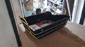 Gold Frame Black Cloth Bread Basket – Rectangular Storage Basket | 28x23x11cm