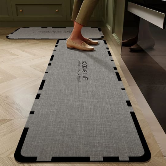 2-Piece Anti-Slip Rubber Bottom Kitchen Mat Set (40×60 + 40×120 cm)