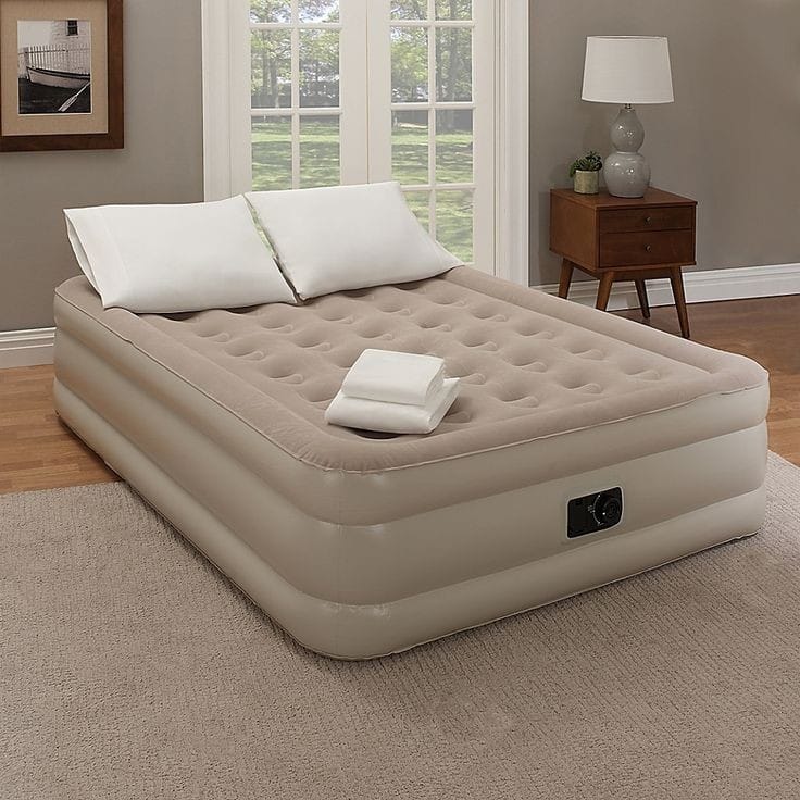 Inflatable Queen Size Airbed Mattress with Built-in Electric Pump & 2 Pillows | 200x150x40cm