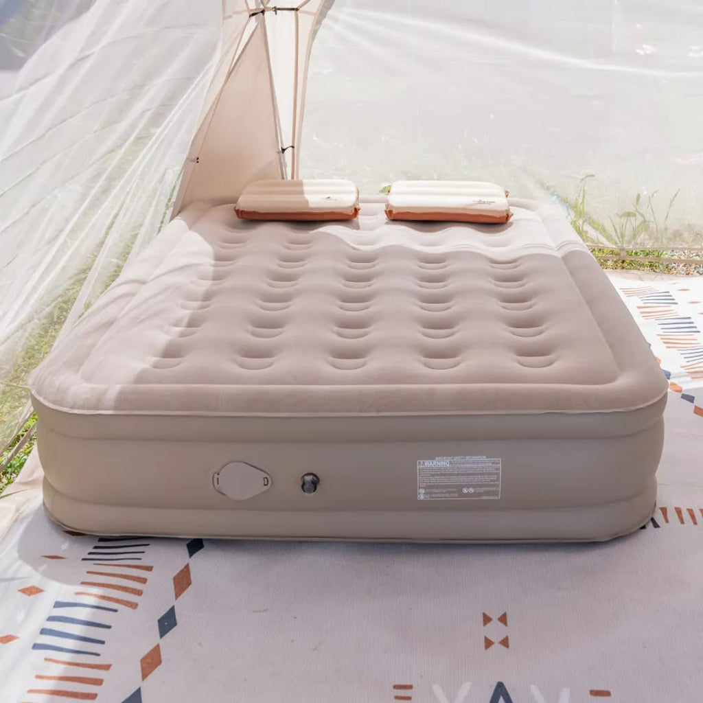 Inflatable Queen Size Airbed Mattress with Built-in Electric Pump & 2 Pillows | 200x150x40cm