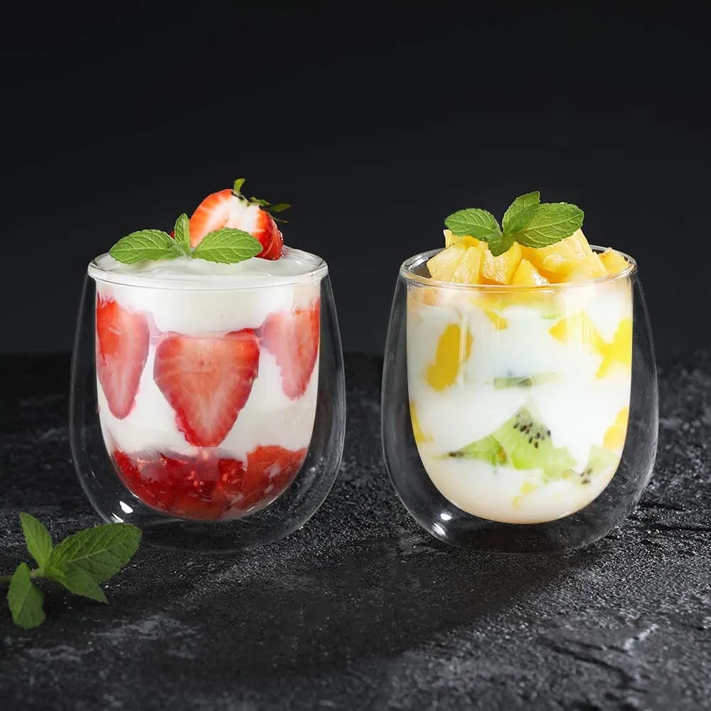 Double Walled Borosilicate Glass 250ml | Heat Insulated | Coffee, Tea & Cold Drinks
