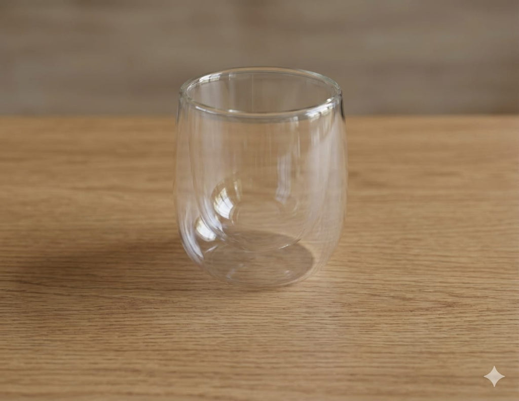 Double Walled Borosilicate Glass 250ml | Heat Insulated | Coffee, Tea & Cold Drinks