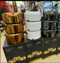 Forever Gold Stackable Tiffin Insulated Food Carrier Casserole | 3L, 4L & 5L | Gold, White & Silver