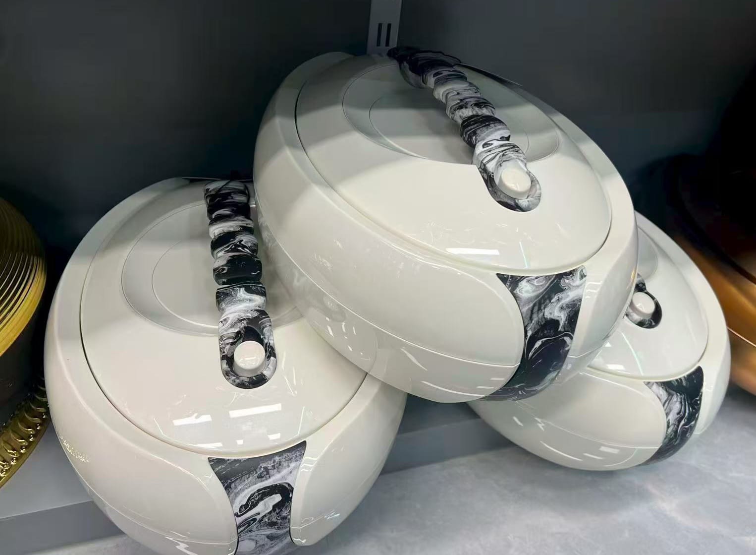 Forever Gold Marble Handle Premium Insulated Food Warmer Casserole Hotpot | 4L, 5L & 6L