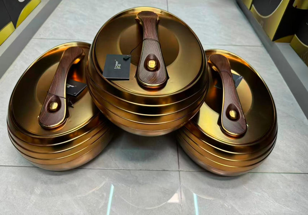 Forever Gold Metallic Gold Finish Oval Insulated Food Warmer Casserole Hotpot | 4L, 5L & 6L