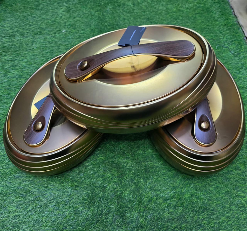 Forever Gold Metallic Gold Finish Oval Insulated Food Warmer Casserole Hotpot | 4L, 5L & 6L
