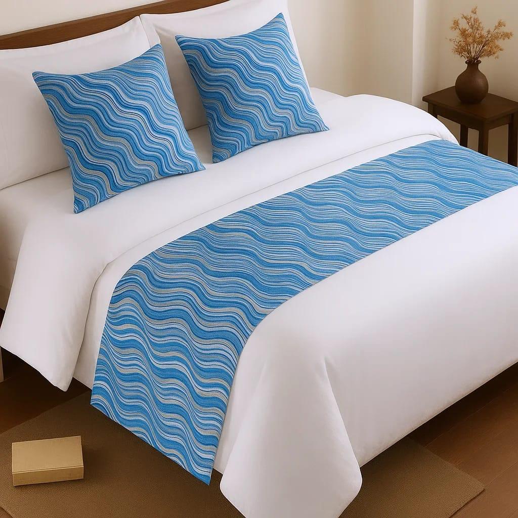 Luxury Bed Runner Set – 1 Bed Runner & 2 Cushion Covers | Multiple Colours & Designs