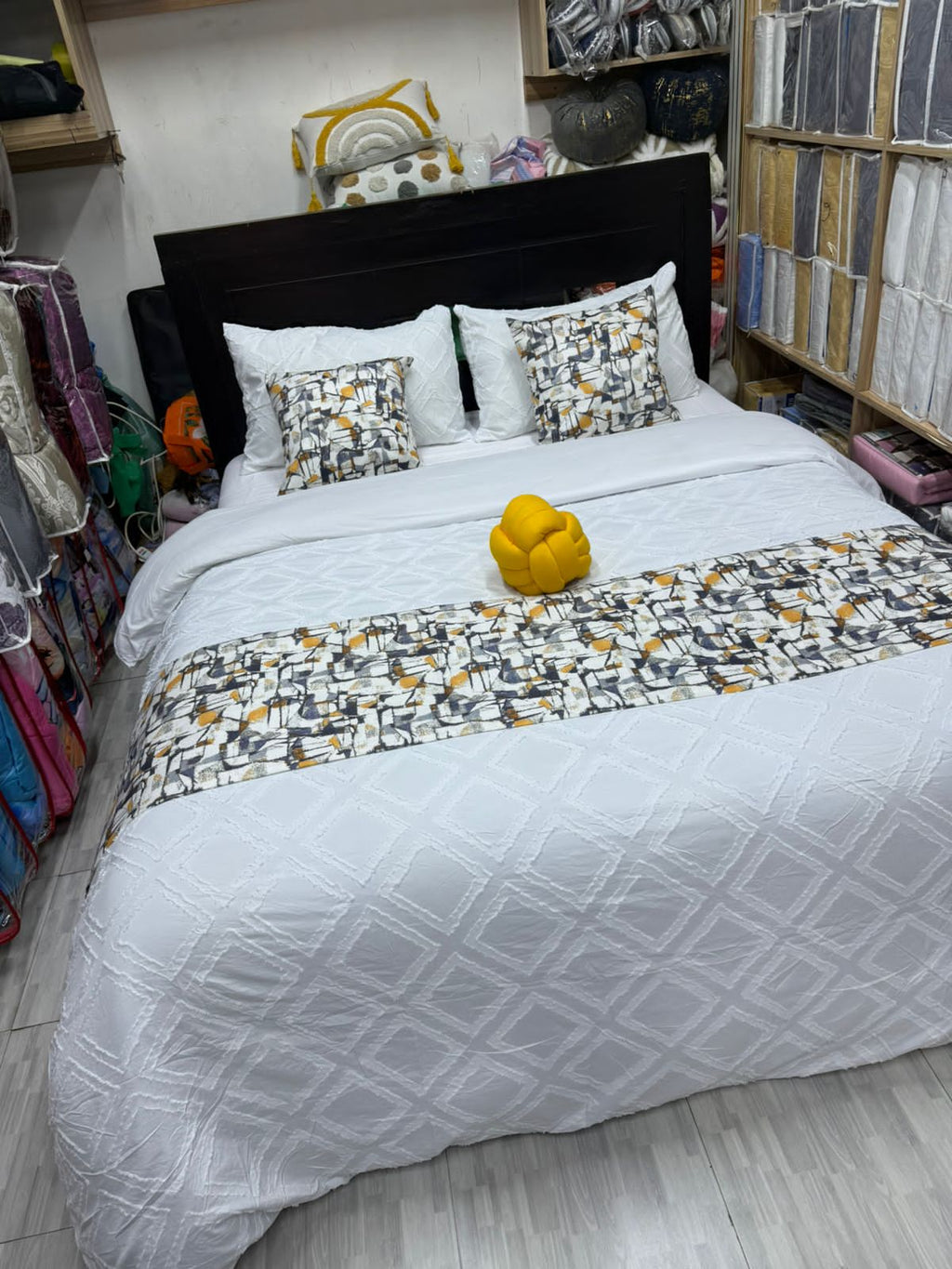 Luxury Bed Runner Set – 1 Bed Runner & 2 Cushion Covers | Multiple Colours & Designs