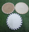 Round Boho Braided Placemats with Triangle Pattern – Set of 6