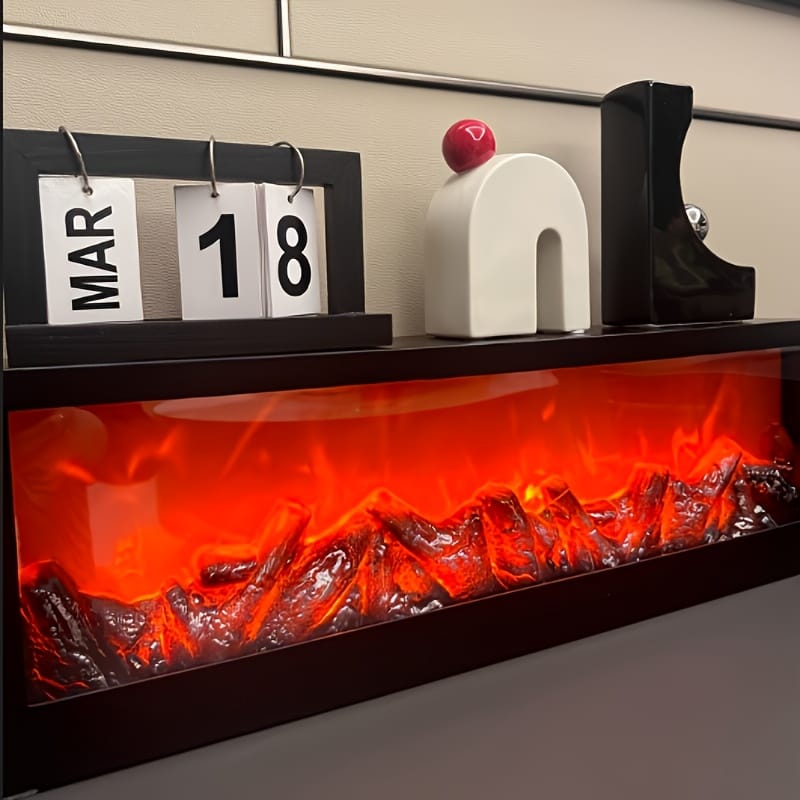 100cm LED Fireplace Display – Black
