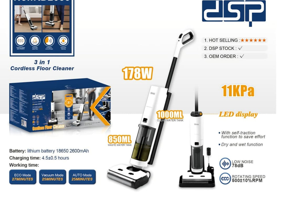 3-in-1 Cordless Floor Cleaner | Vacuum, Wash & Self-Clean