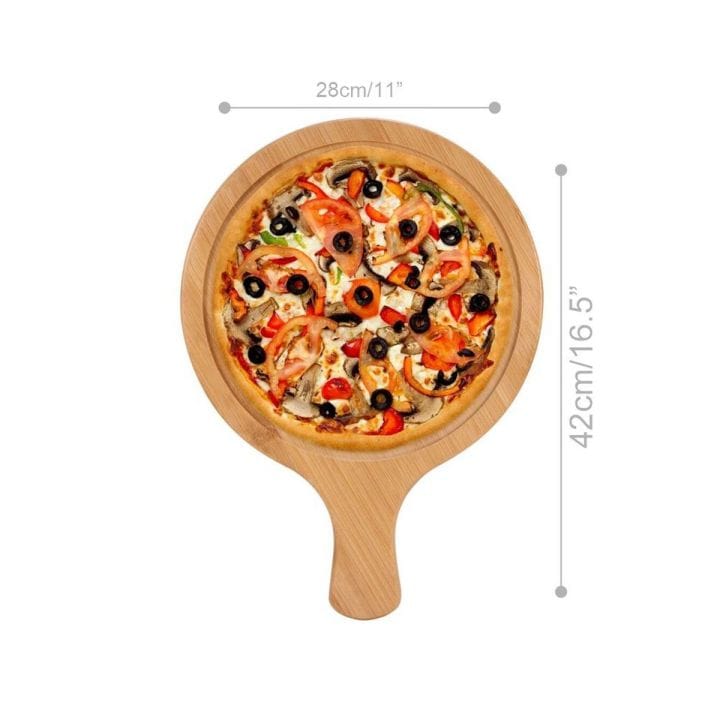 Bamboo Pizza Board Plate with Handle