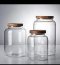 Large Capacity Borosilicate Glass Storage Jar with Acacia Wood Lid