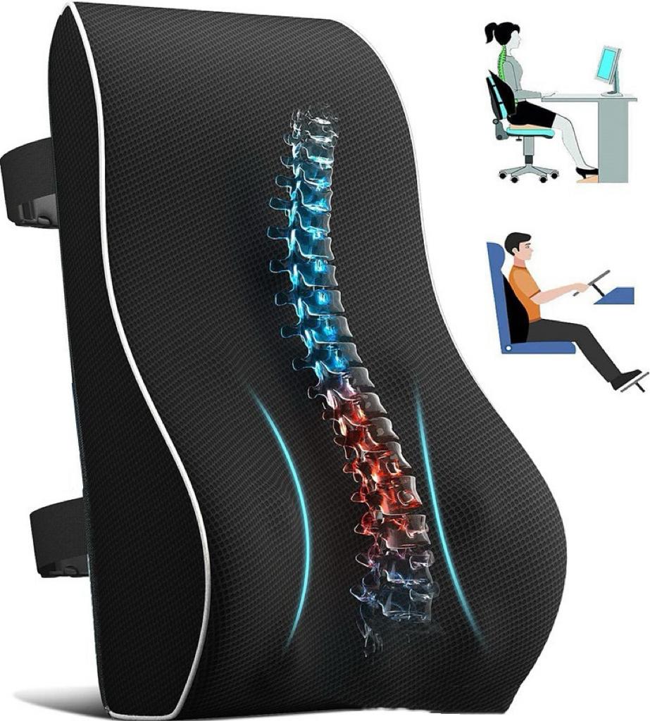 Memory Foam Lumbar Backrest Cushion – Ergonomic Back Support