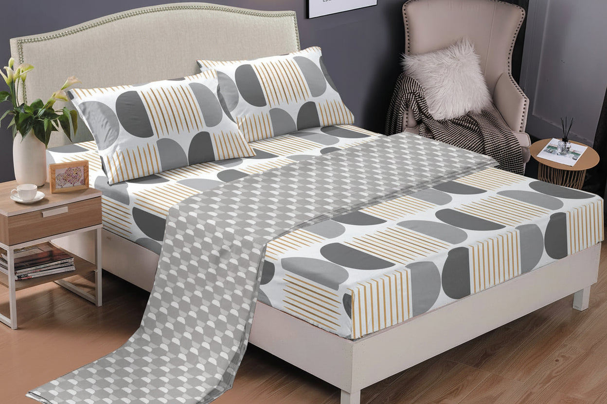 Jimmy Home Textile 6-Piece Printed Cotton Bedsheet Set – Size 6×7 | Multiple Designs
