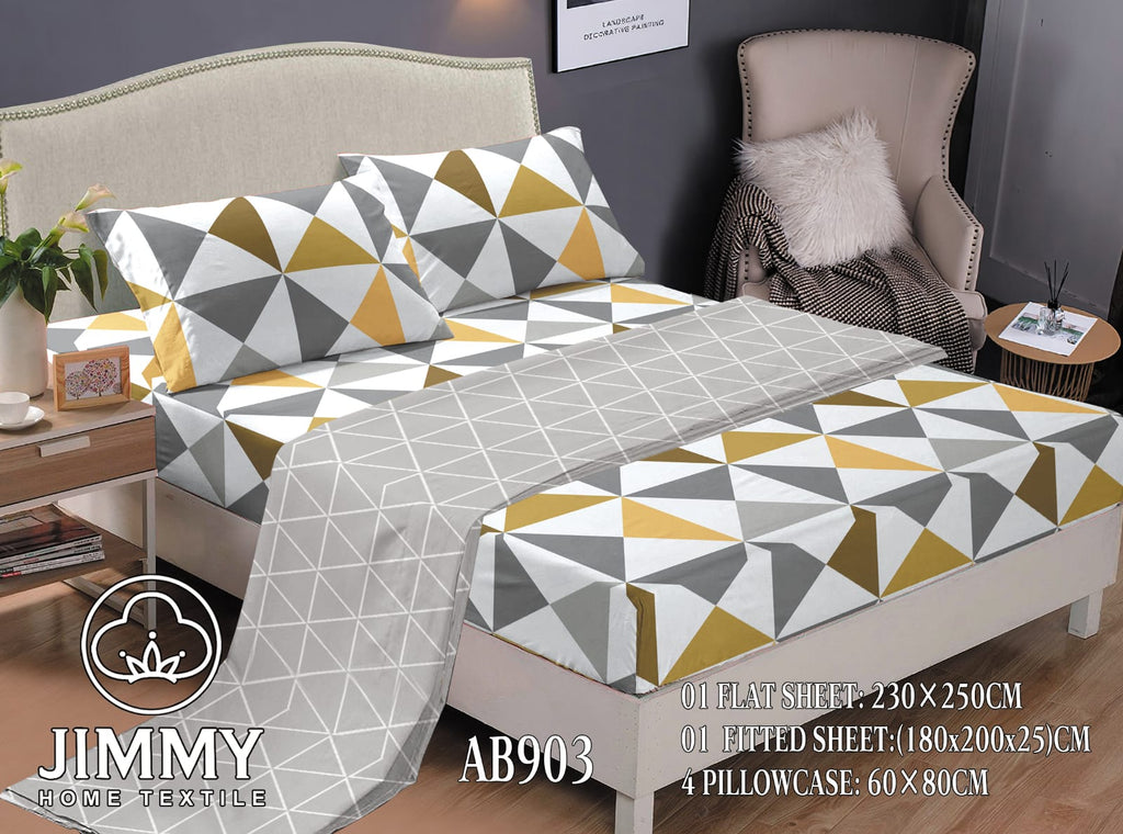 Jimmy Home Textile 6-Piece Printed Cotton Bedsheet Set – Size 6×7 | Multiple Designs