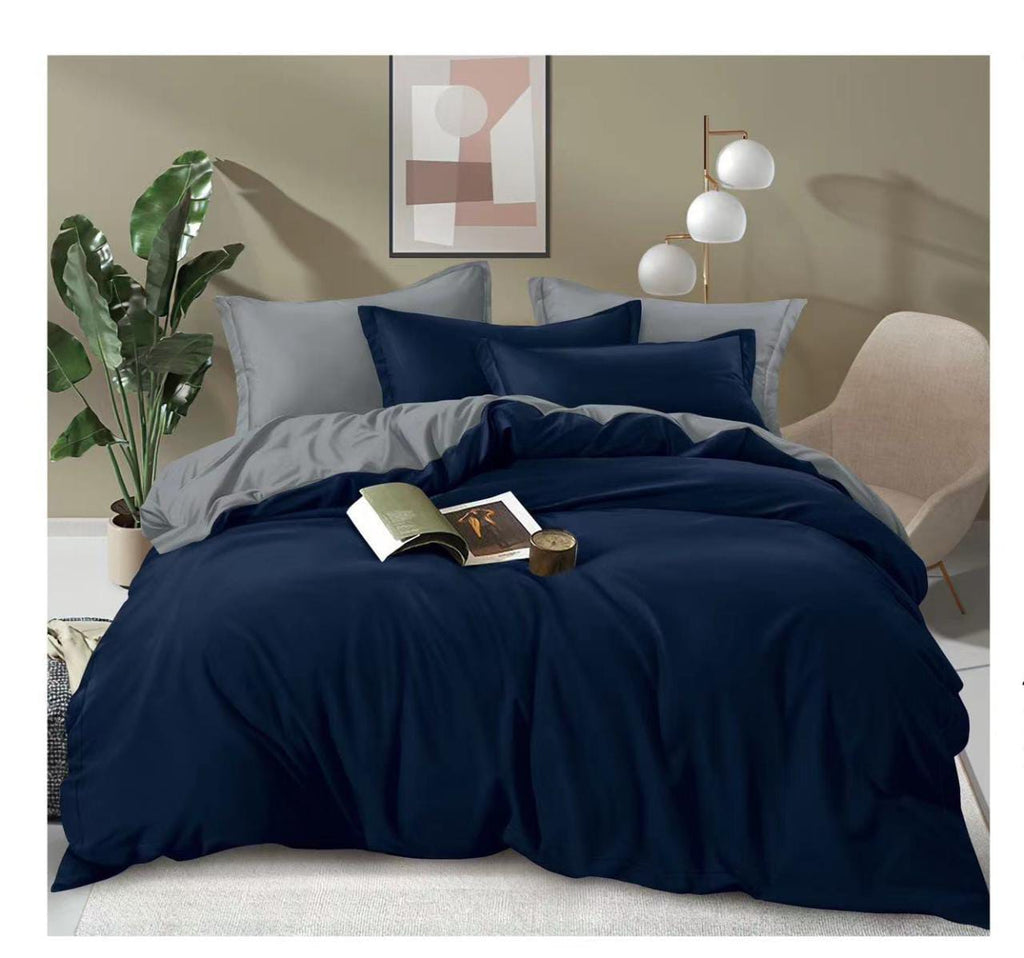 Plain Double-Sided Cotton Duvet Cover Set – 4-Piece | Size 6×7 | Multiple Colours