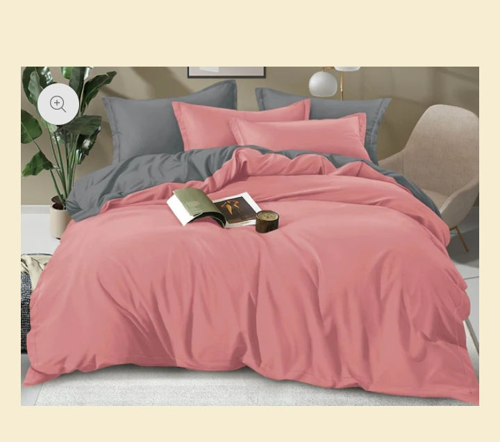 Plain Double-Sided Cotton Duvet Cover Set – 4-Piece | Size 6×7 | Multiple Colours