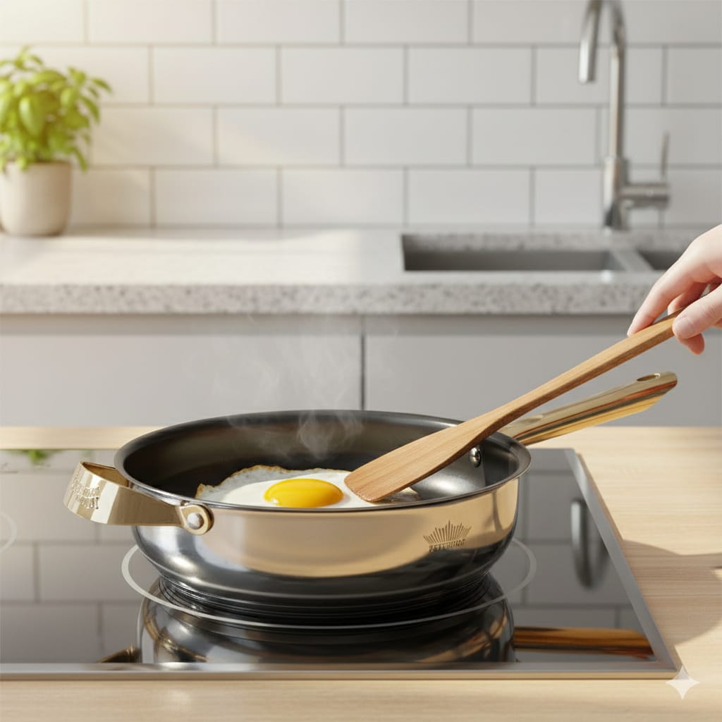 Peterhof 8-Piece Stainless Steel Cookware Set with Gold Handles (PH-15148)