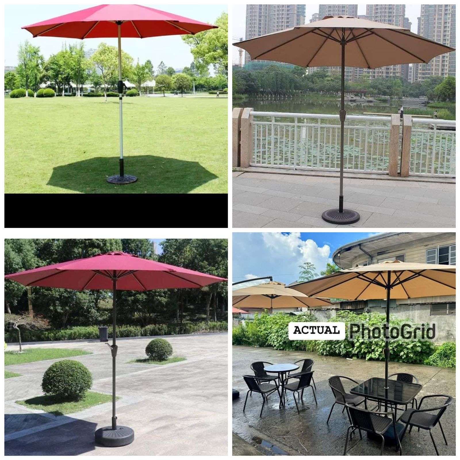 2.7M Parasol Replaceable Cloth Garden Umbrella – UV & Rain Protection