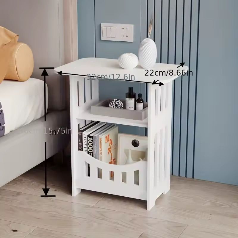 Modern Nordic Style Wooden Storage Table – Bedside & Living Room Organizer