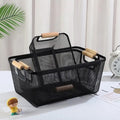 Mesh Plastic Storage Baskets with Bamboo Handles – 3pcs Set