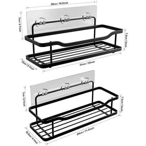 2-Piece No-Drill Adhesive Shower Caddy Shelf – Rustproof Bathroom & Kitchen Organizer