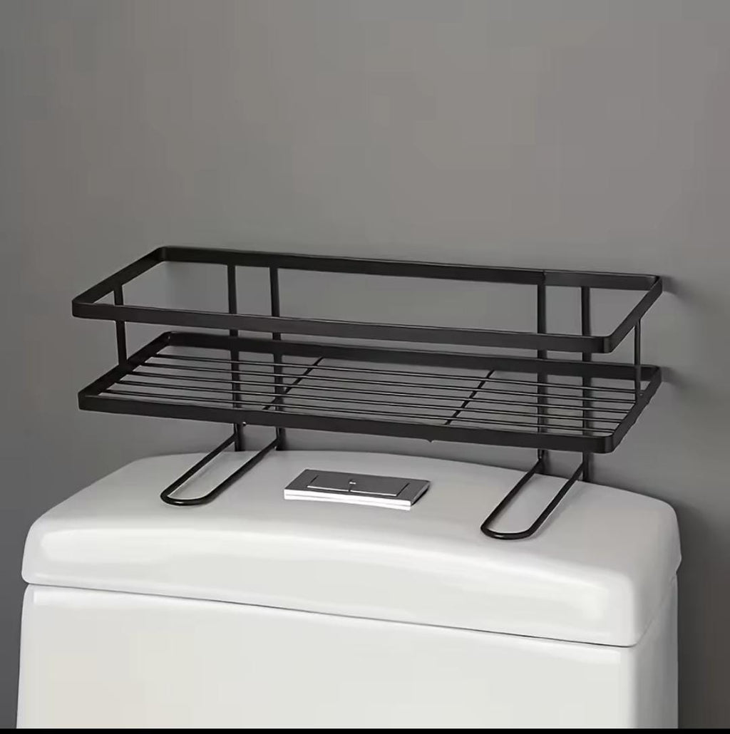 Metallic Over-the-Toilet Tank Rack – Single Layer