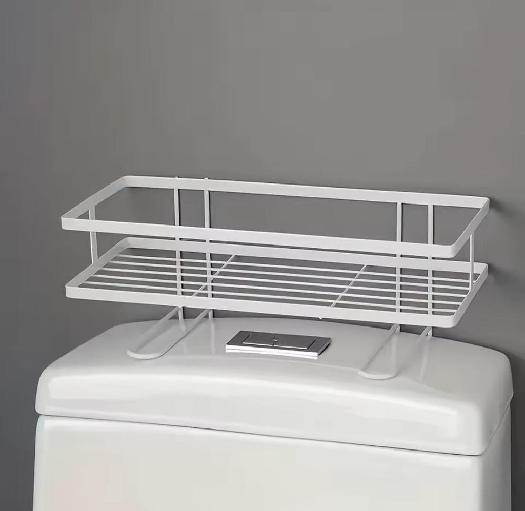 Metallic Over-the-Toilet Tank Rack – Single Layer