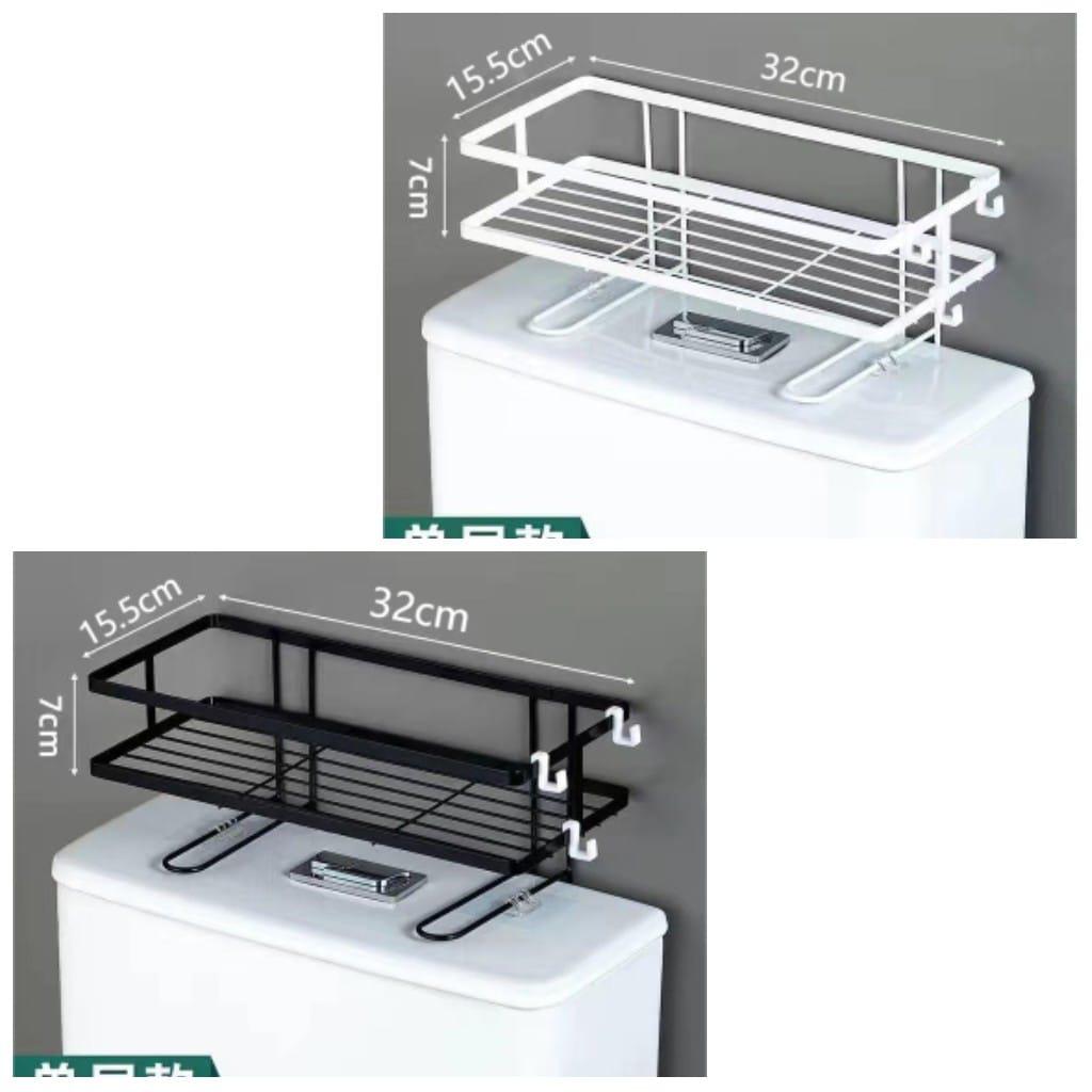 Metallic Over-the-Toilet Tank Rack – Single Layer