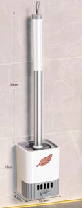 Wall-Mounted Toilet Brush & Holder with Detachable Drainage Drawer – White/Grey