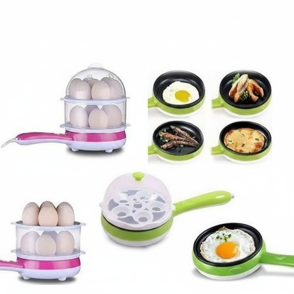Electric 2-in-1 Multifunctional Magic Pot – Egg Boiler, Steamer & Fry Grill | 3 Colours