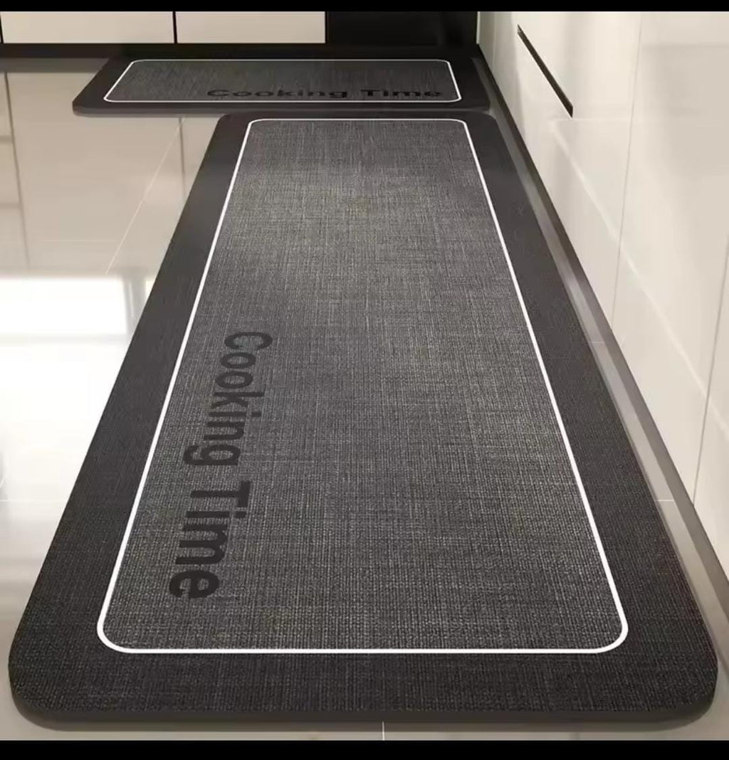 Anti-Slip Rubber Bottom Kitchen Mat Set – 2 Pcs (40×60cm + 40×120cm)
