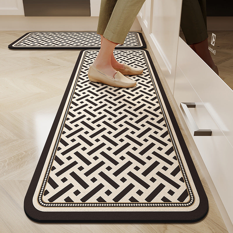 Anti-Slip Rubber Bottom Kitchen Mat Set – 2 Pcs (40×60cm + 40×120cm)