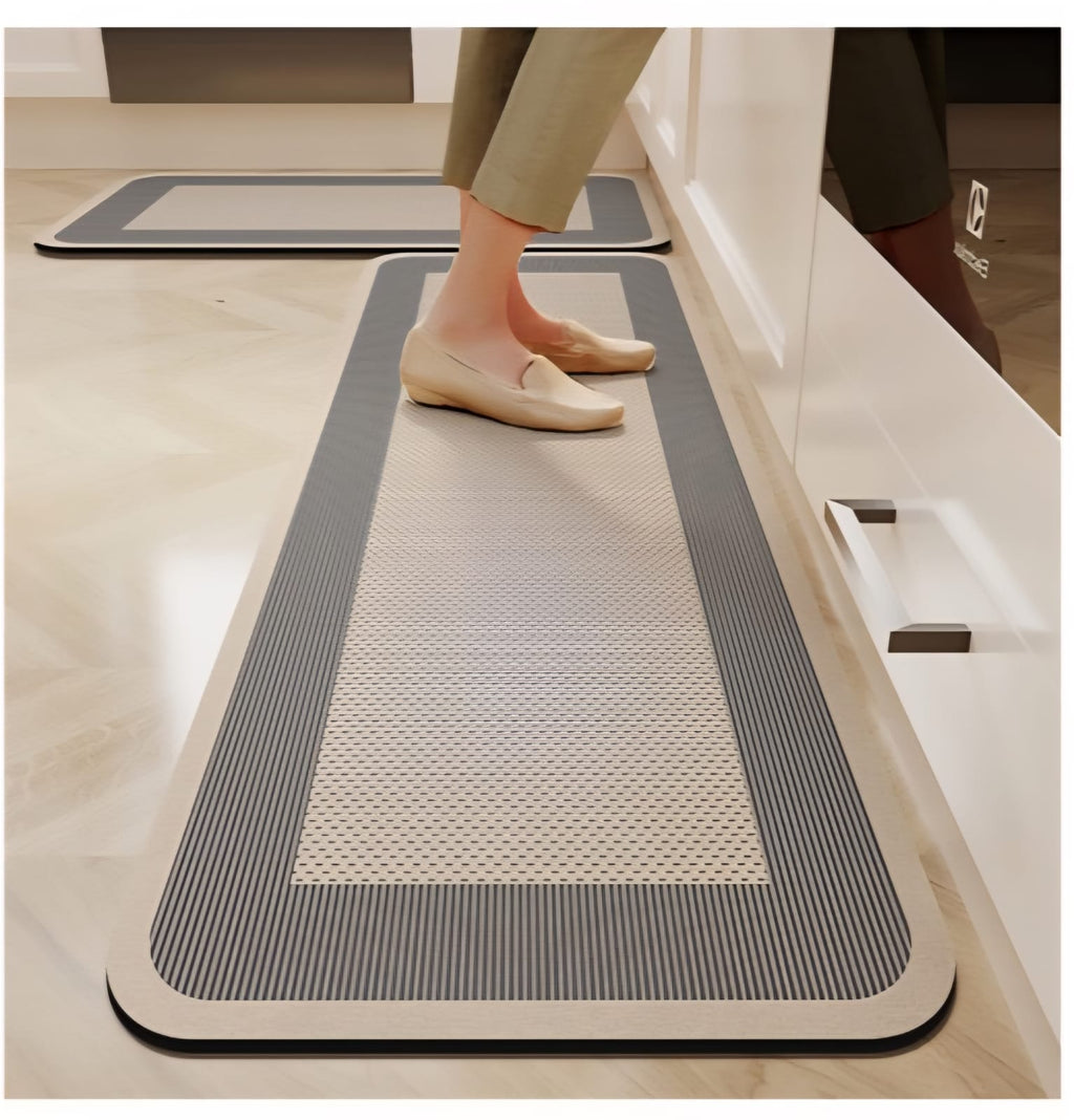 Anti-Slip Rubber Bottom Kitchen Mat Set – 2 Pcs (40×60cm + 40×120cm)