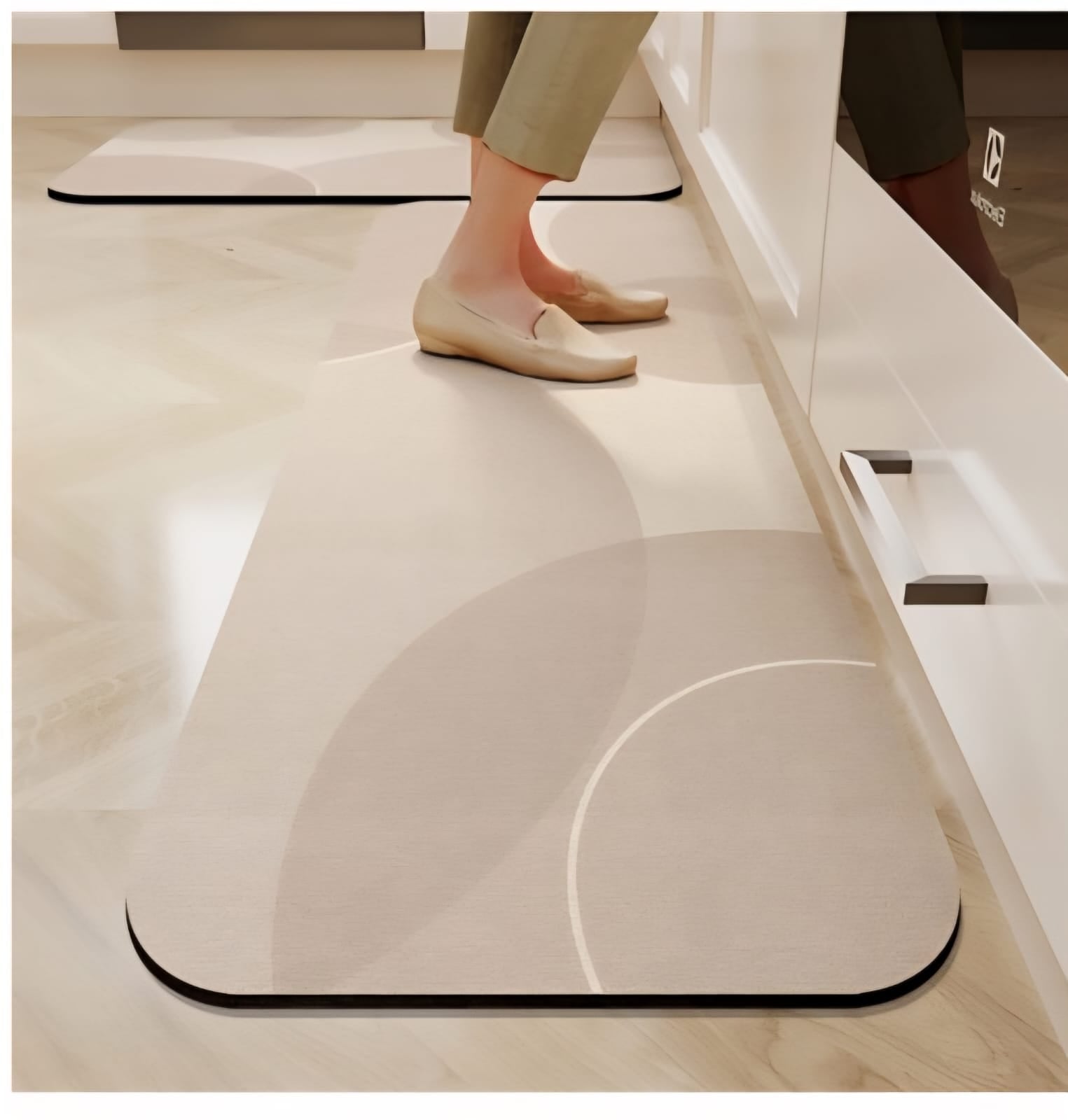 Anti-Slip Rubber Bottom Kitchen Mat Set – 2 Pcs (40×60cm + 40×120cm)