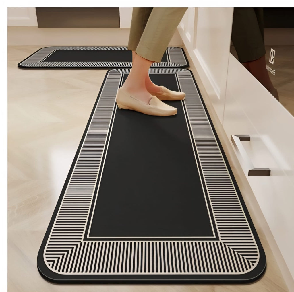 Anti-Slip Rubber Bottom Kitchen Mat Set – 2 Pcs (40×60cm + 40×120cm)