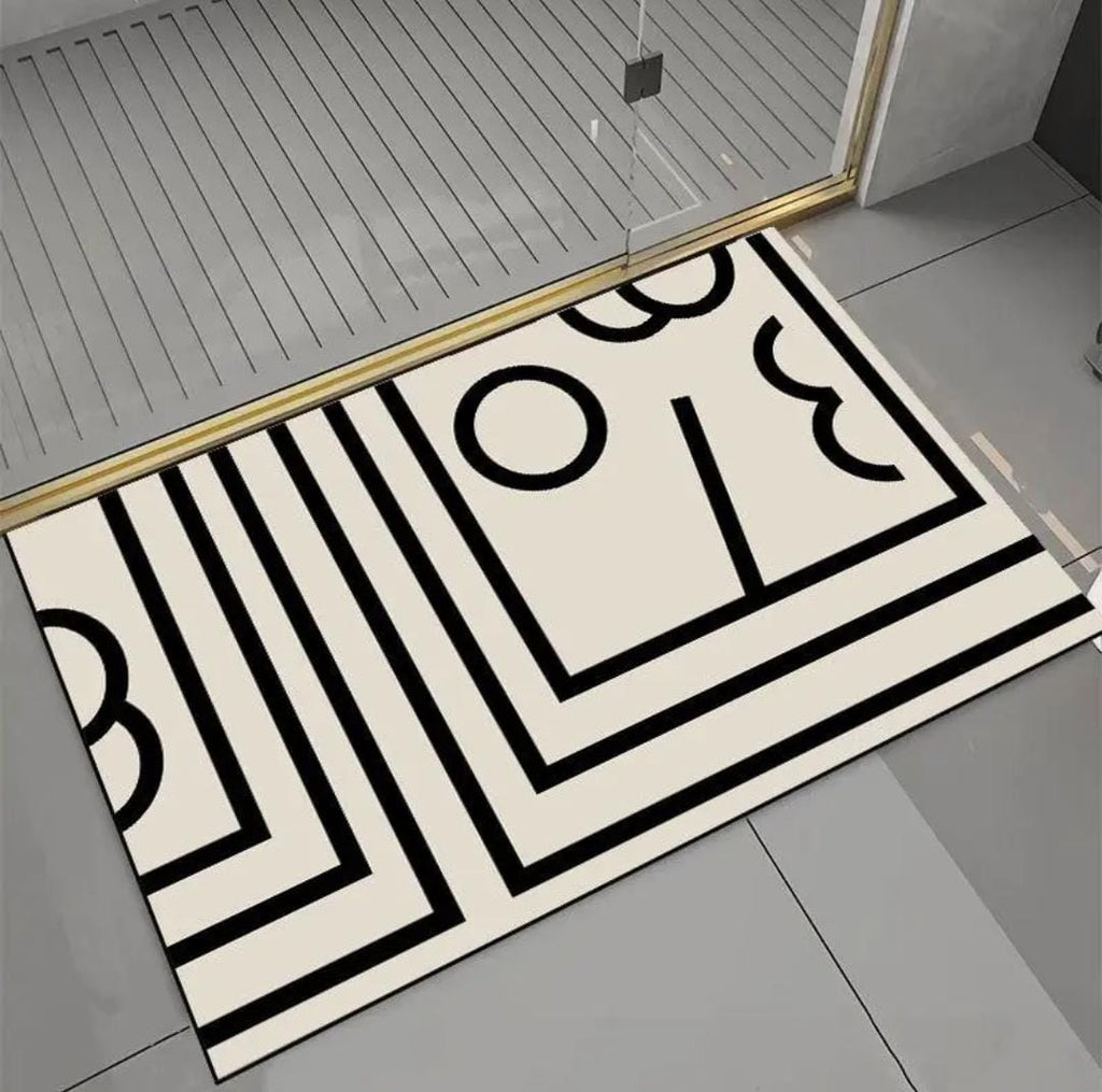 Geometric Pattern Anti-Slip Door & Bath Mat – 50×80cm (Large)