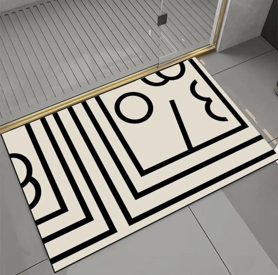 Geometric Pattern Anti-Slip Door & Bath Mat – 50×80cm (Large)