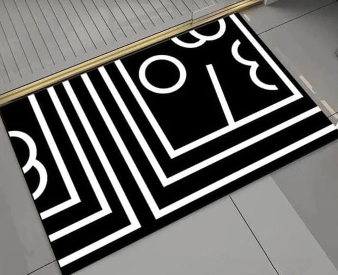 Geometric Pattern Anti-Slip Door & Bath Mat – 50×80cm (Large)