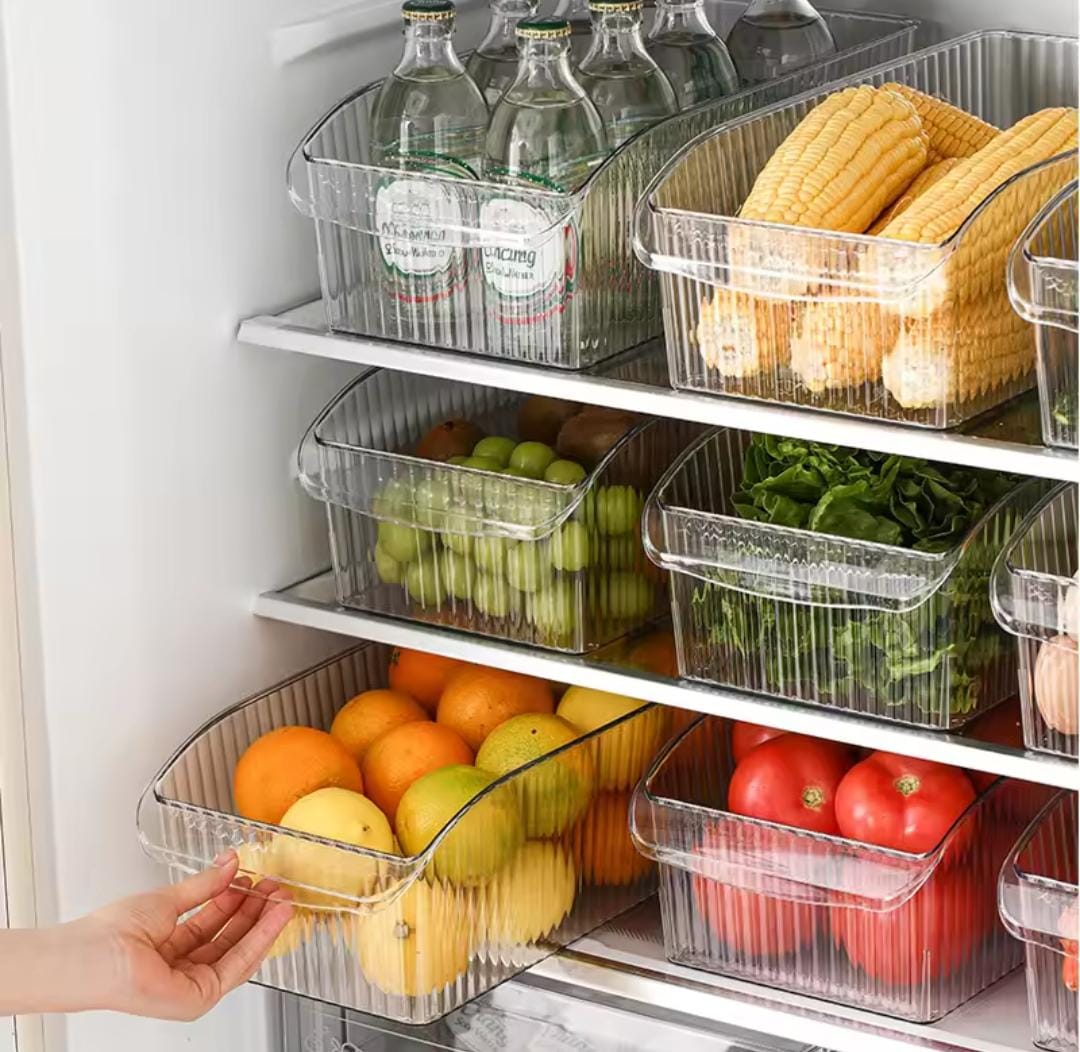 Large Clear Acrylic Fridge & Multipurpose Storage Organizer Bin