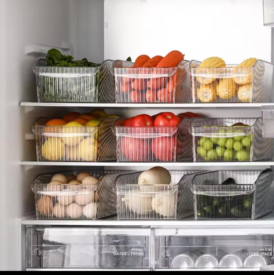 Large Clear Acrylic Fridge & Multipurpose Storage Organizer Bin