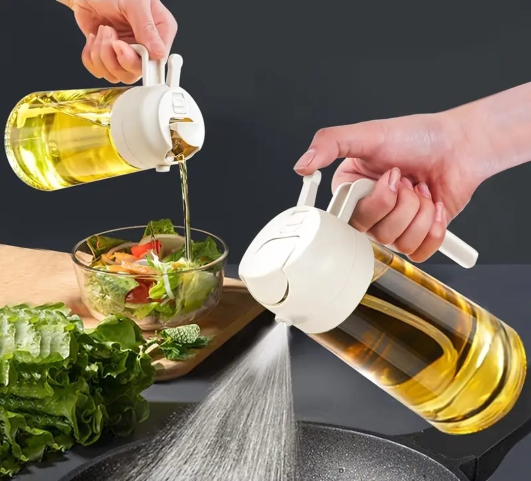 2-in-1 Glass Oil Sprayer & Dispenser Bottle – 600ml