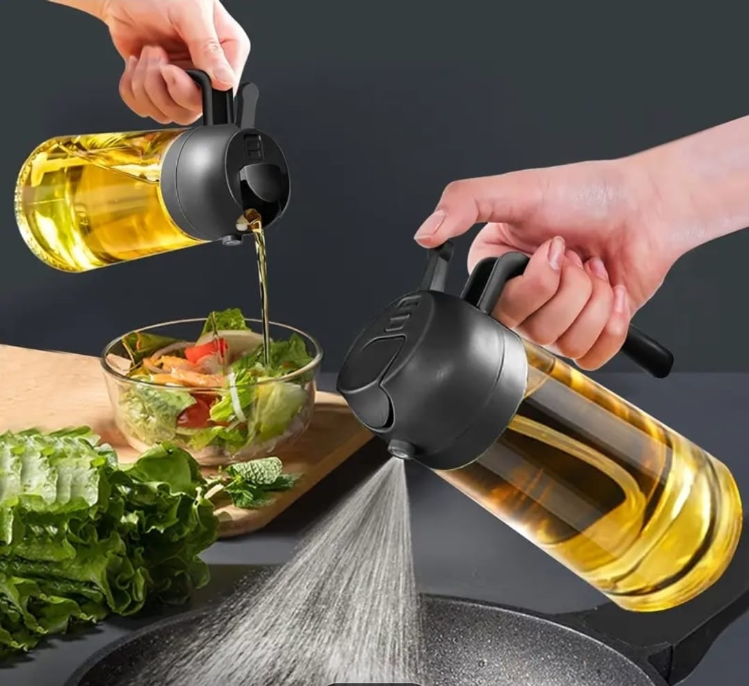 2-in-1 Glass Oil Sprayer & Dispenser Bottle – 600ml